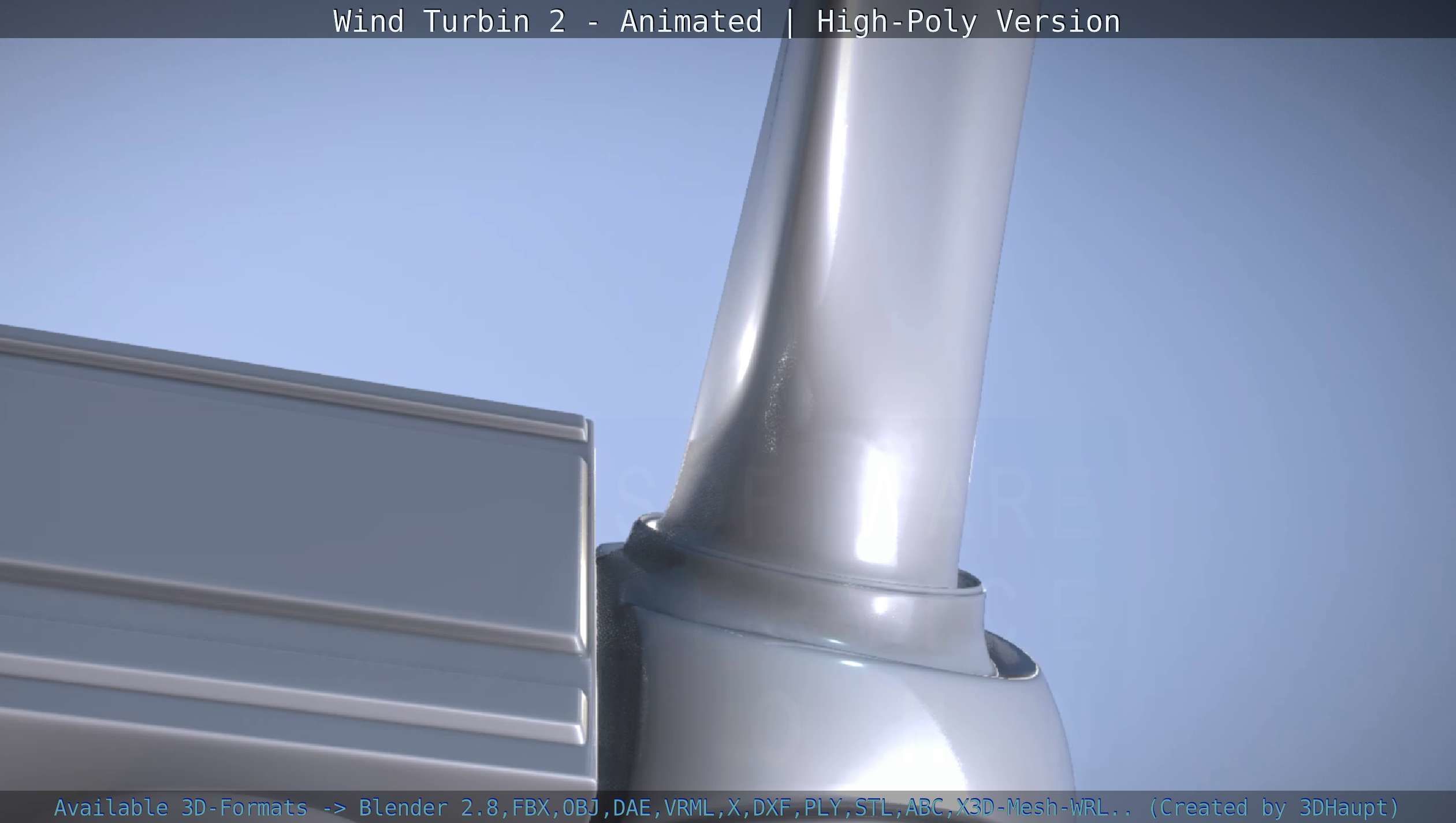 Animated Wind Turbin 2 - High-Poly Version 3D model_57