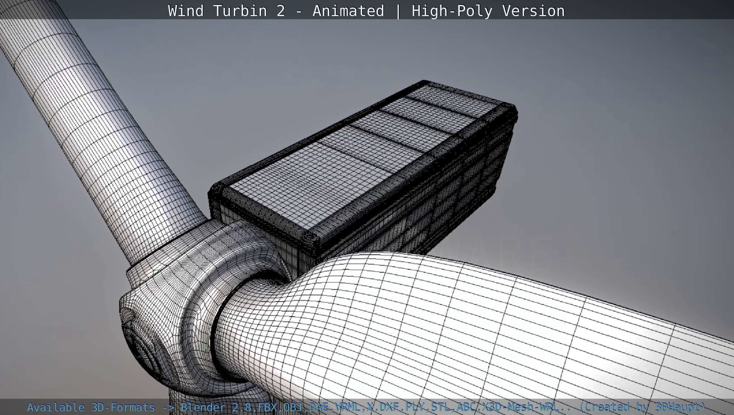 Animated Wind Turbin 2 - High-Poly Version 3D model_95