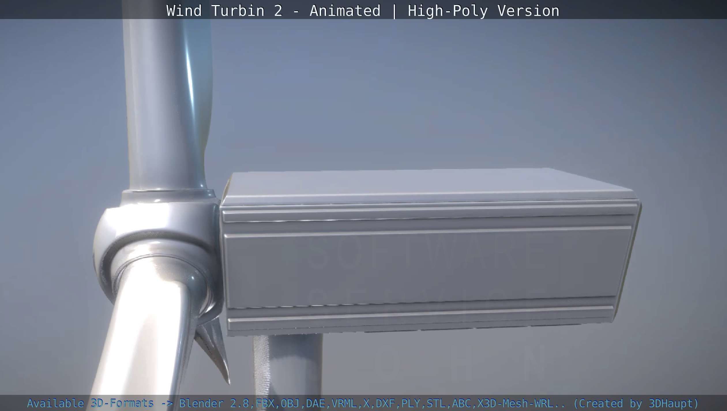 Animated Wind Turbin 2 - High-Poly Version 3D model_6