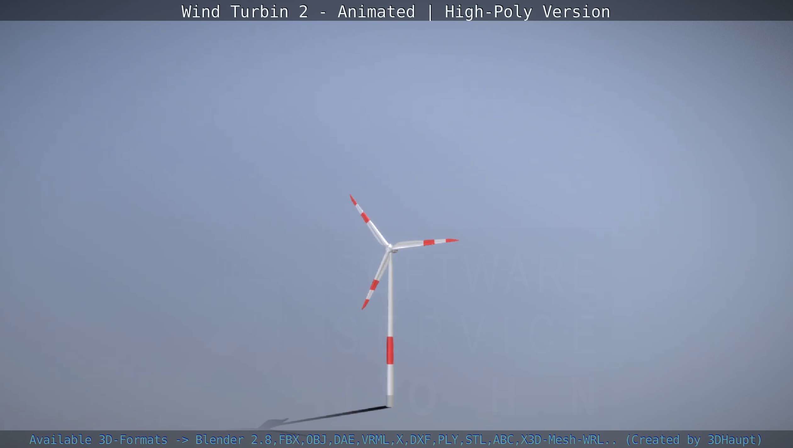 Animated Wind Turbin 2 - High-Poly Version 3D model_139