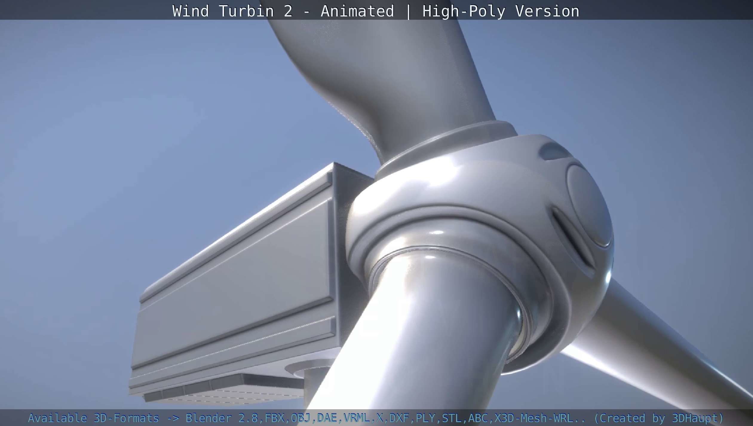 Animated Wind Turbin 2 - High-Poly Version 3D model_91