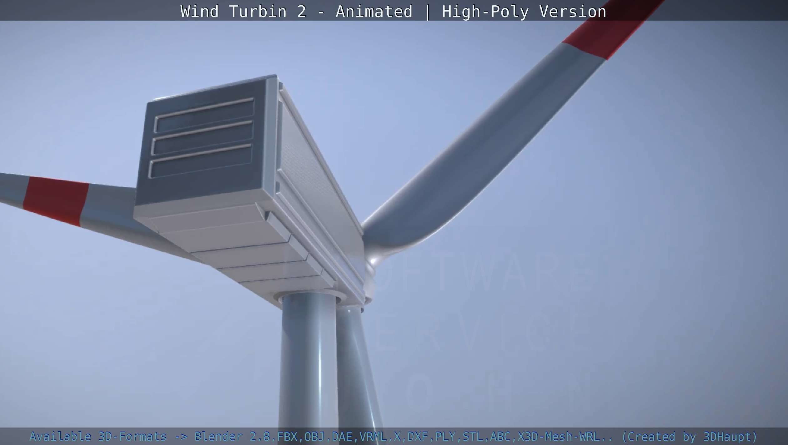 Animated Wind Turbin 2 - High-Poly Version 3D model_31