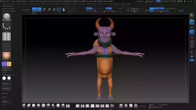 Forest God - ZBrush Stylized Base Mesh Download 3D model