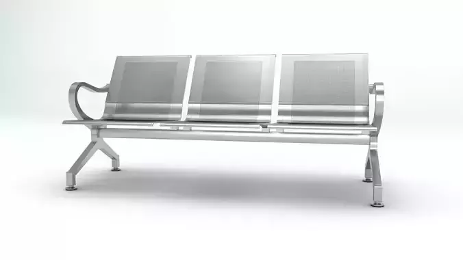 Three Set Waiting Chairs 3D Model 3D model