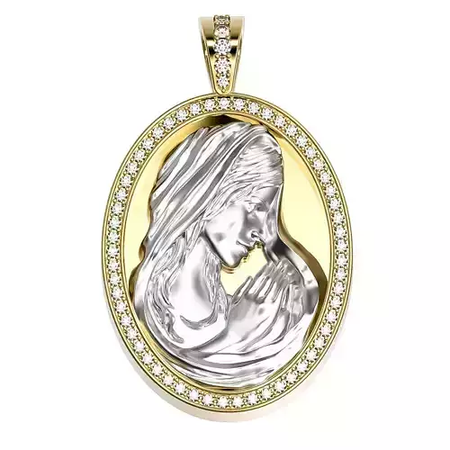 Saint Mary pray pendant 3D print model