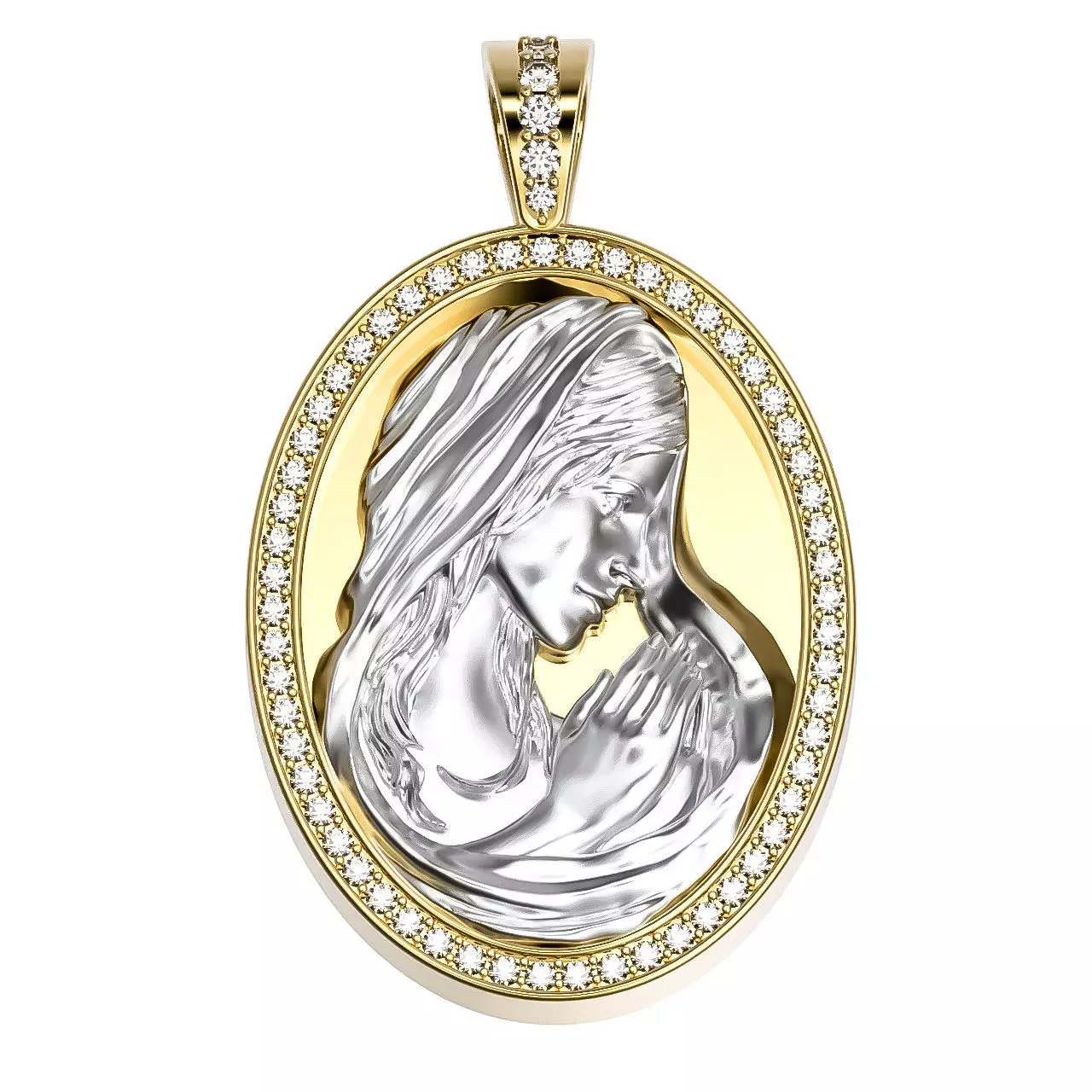 Saint Mary pray pendant 3D print model
