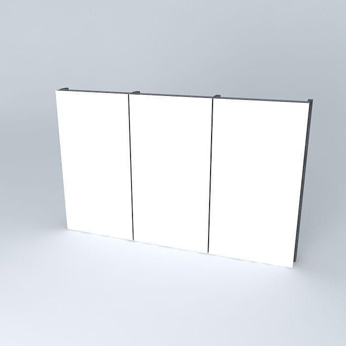 3 glass panel Free 3D model_1
