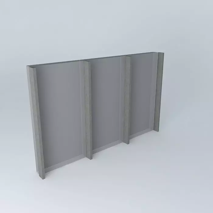3 glass panel Free 3D model_0