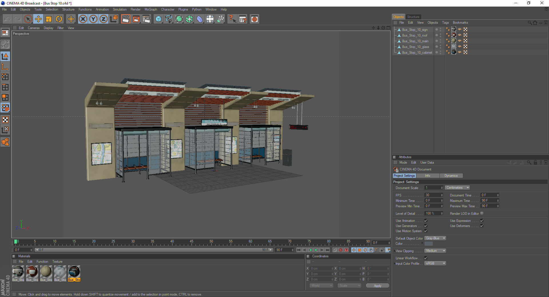 Bus Stop 10 Low-poly 3D model_19