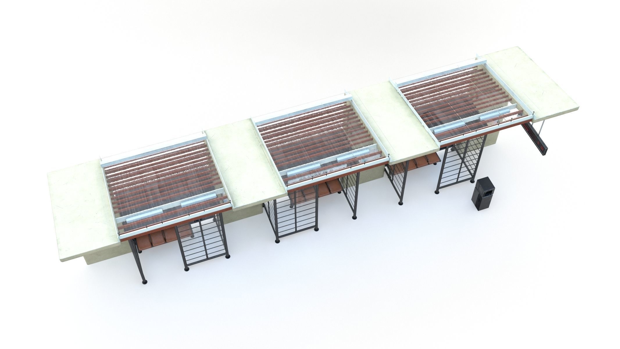 Bus Stop 10 Low-poly 3D model_9