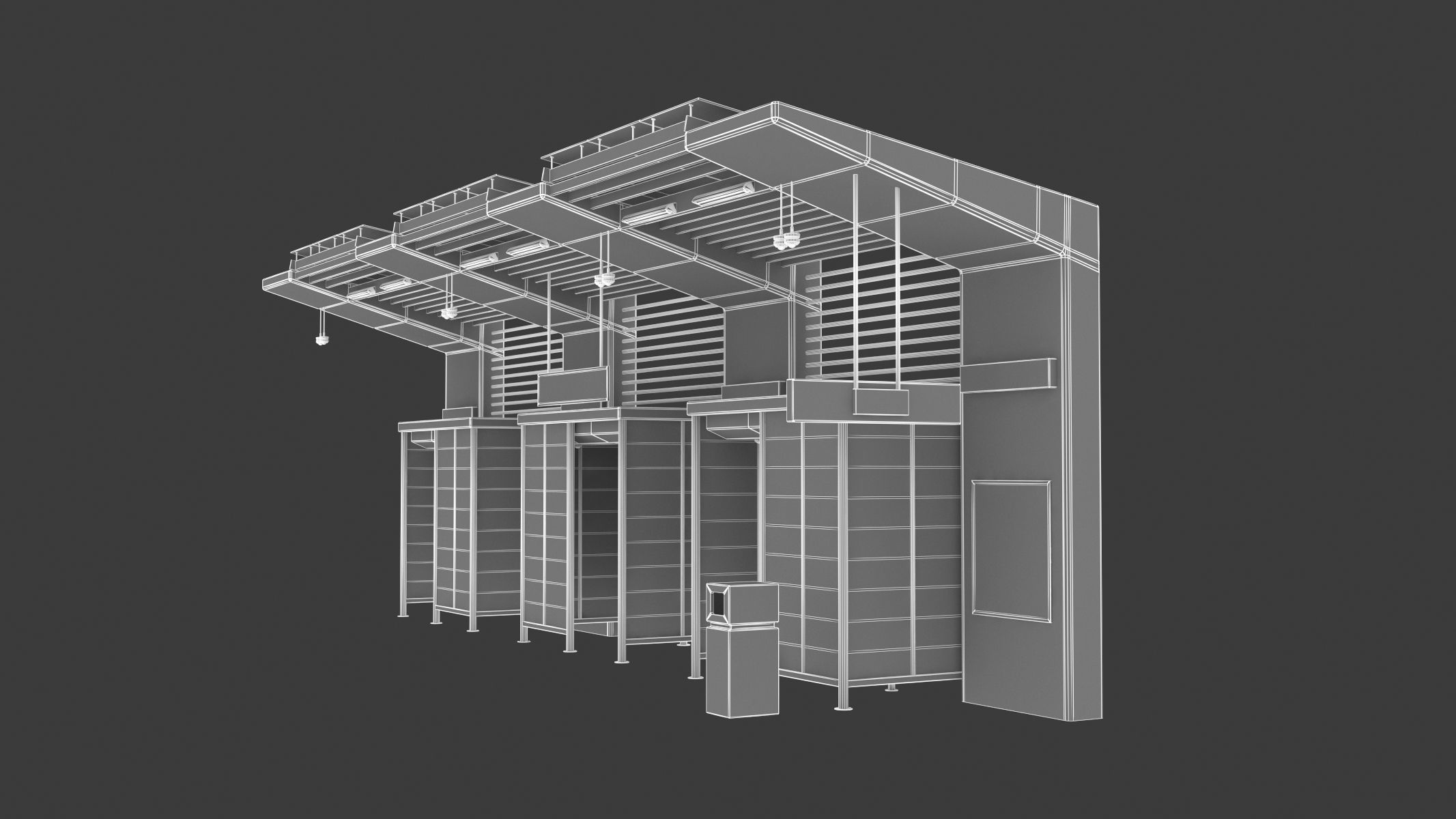 Bus Stop 10 Low-poly 3D model_14