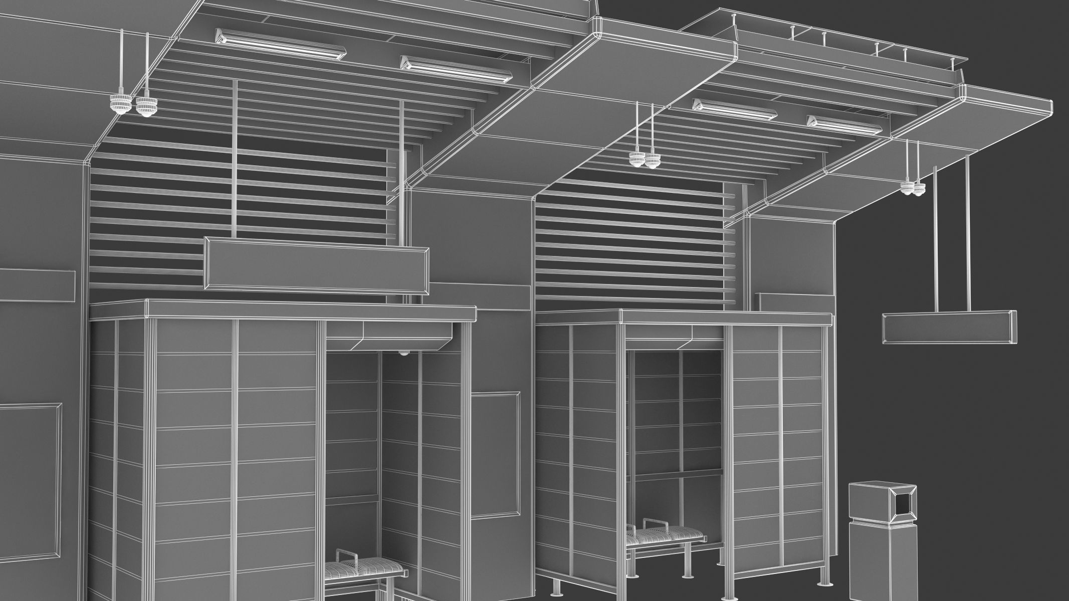 Bus Stop 10 Low-poly 3D model_15