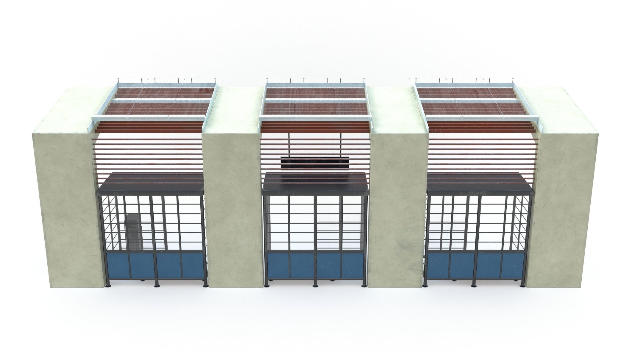 Bus Stop 10 Low-poly 3D model_4