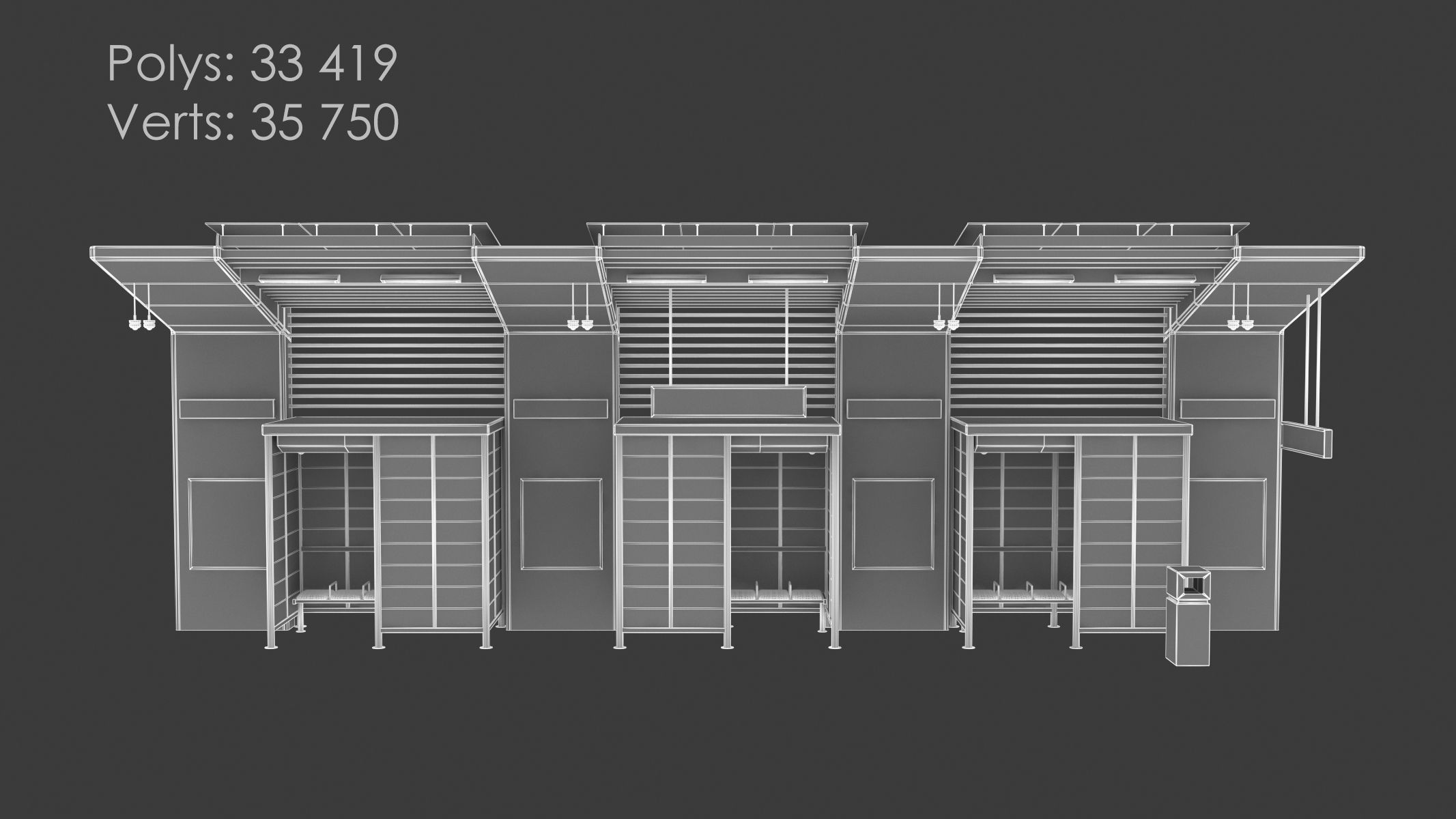 Bus Stop 10 Low-poly 3D model_1