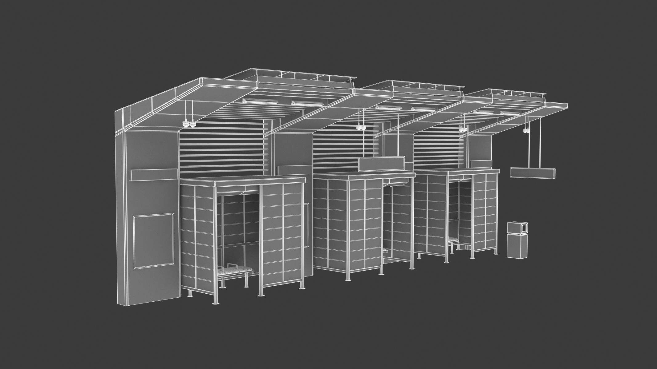 Bus Stop 10 Low-poly 3D model_11