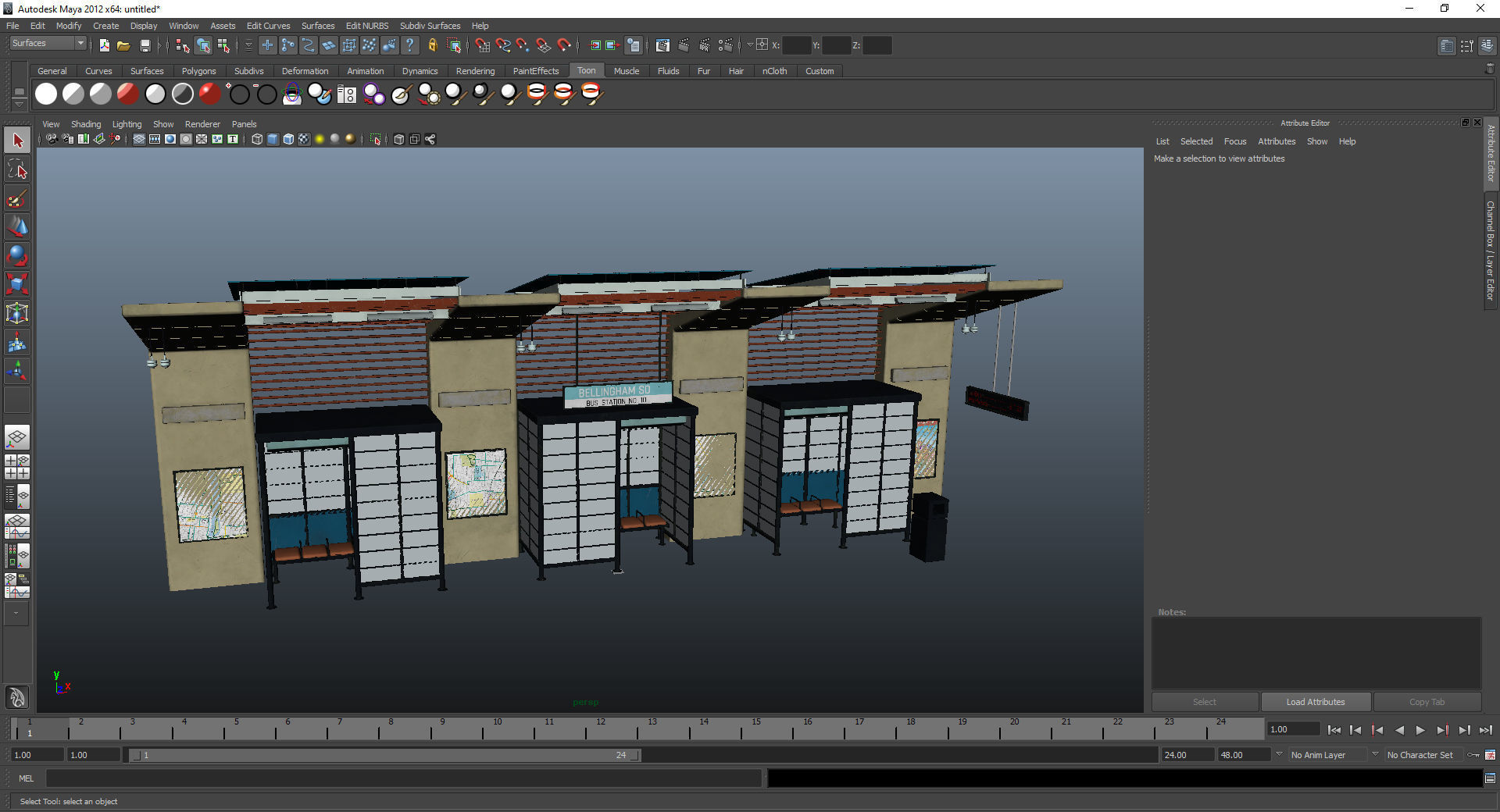Bus Stop 10 Low-poly 3D model_20