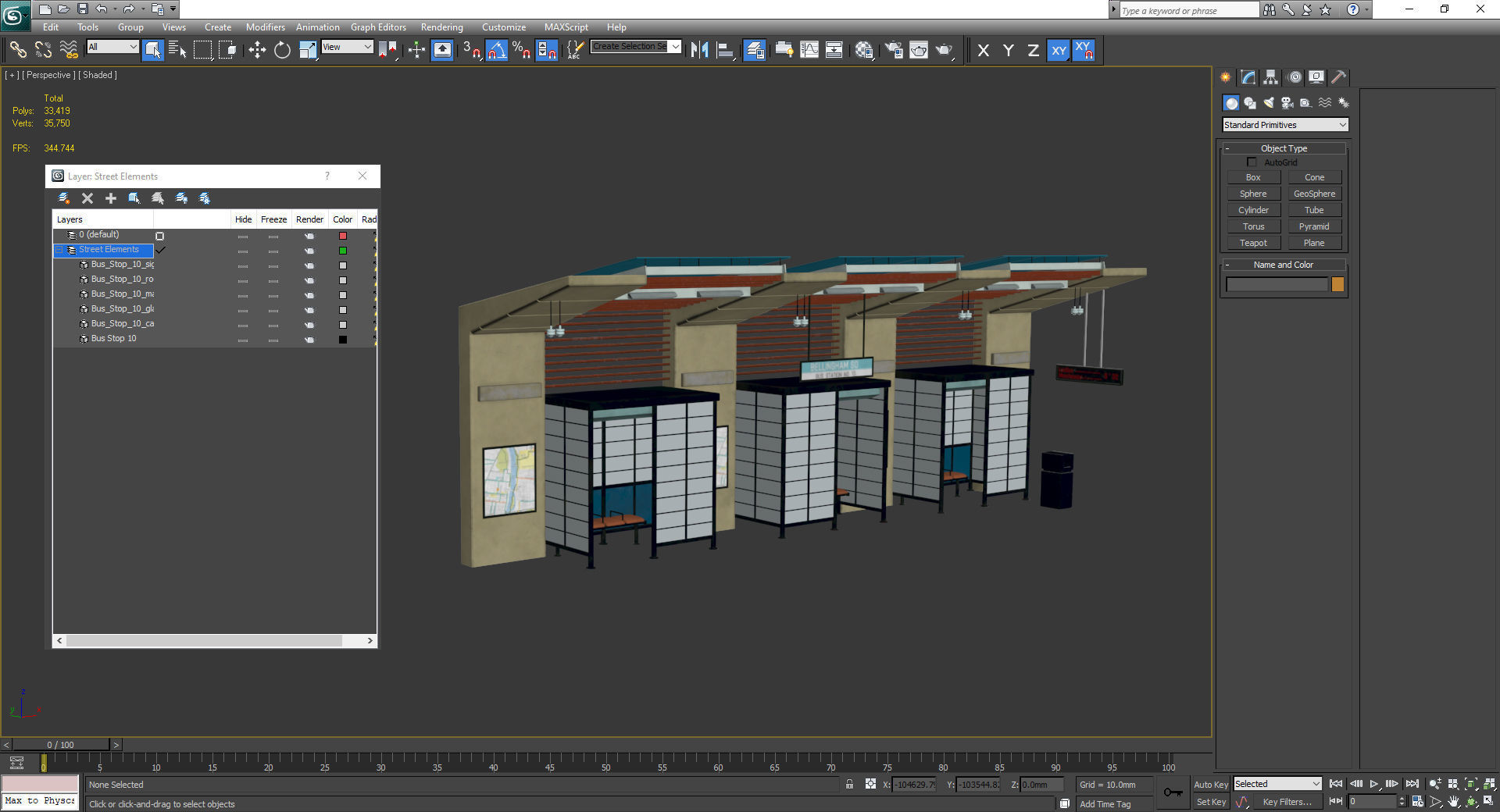 Bus Stop 10 Low-poly 3D model_21
