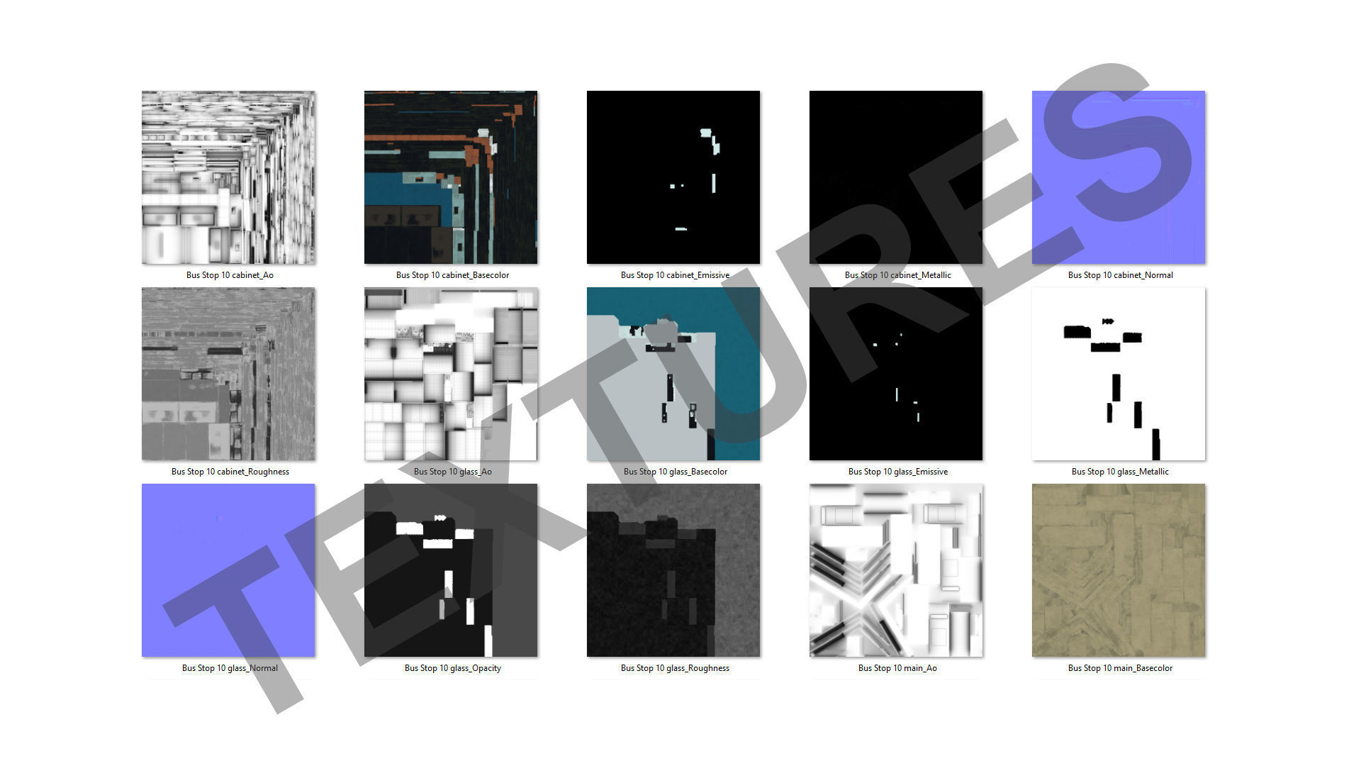 Bus Stop 10 Low-poly 3D model_17