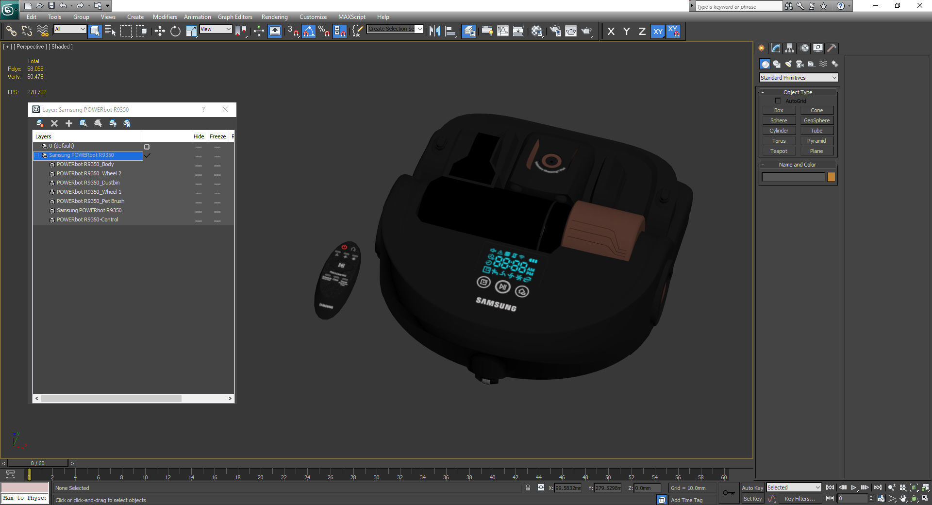 Samsung Powerbot Turbo Robot Vacuum with Remote Controller 3D model_23