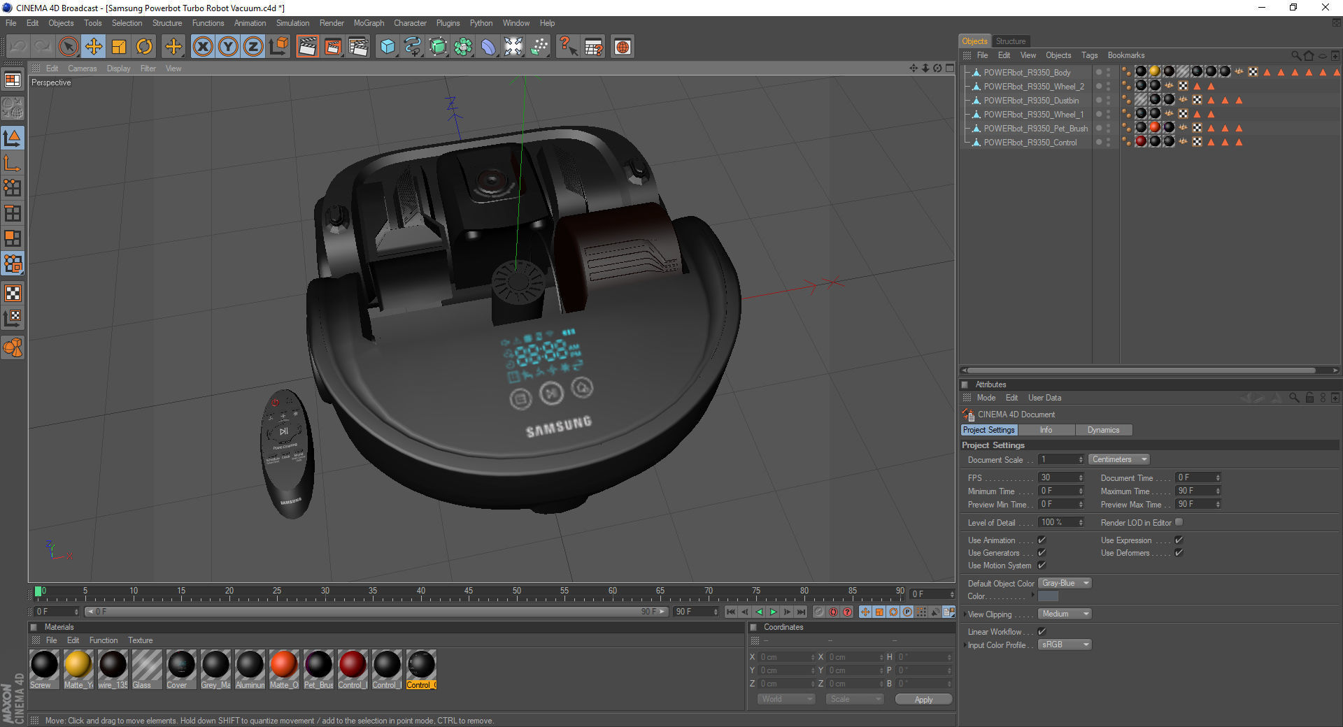 Samsung Powerbot Turbo Robot Vacuum with Remote Controller 3D model_25