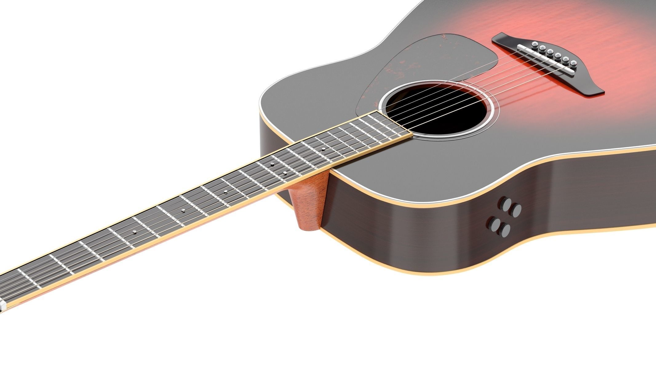 Yamaha Acoustic Guitar F830 3D model_5