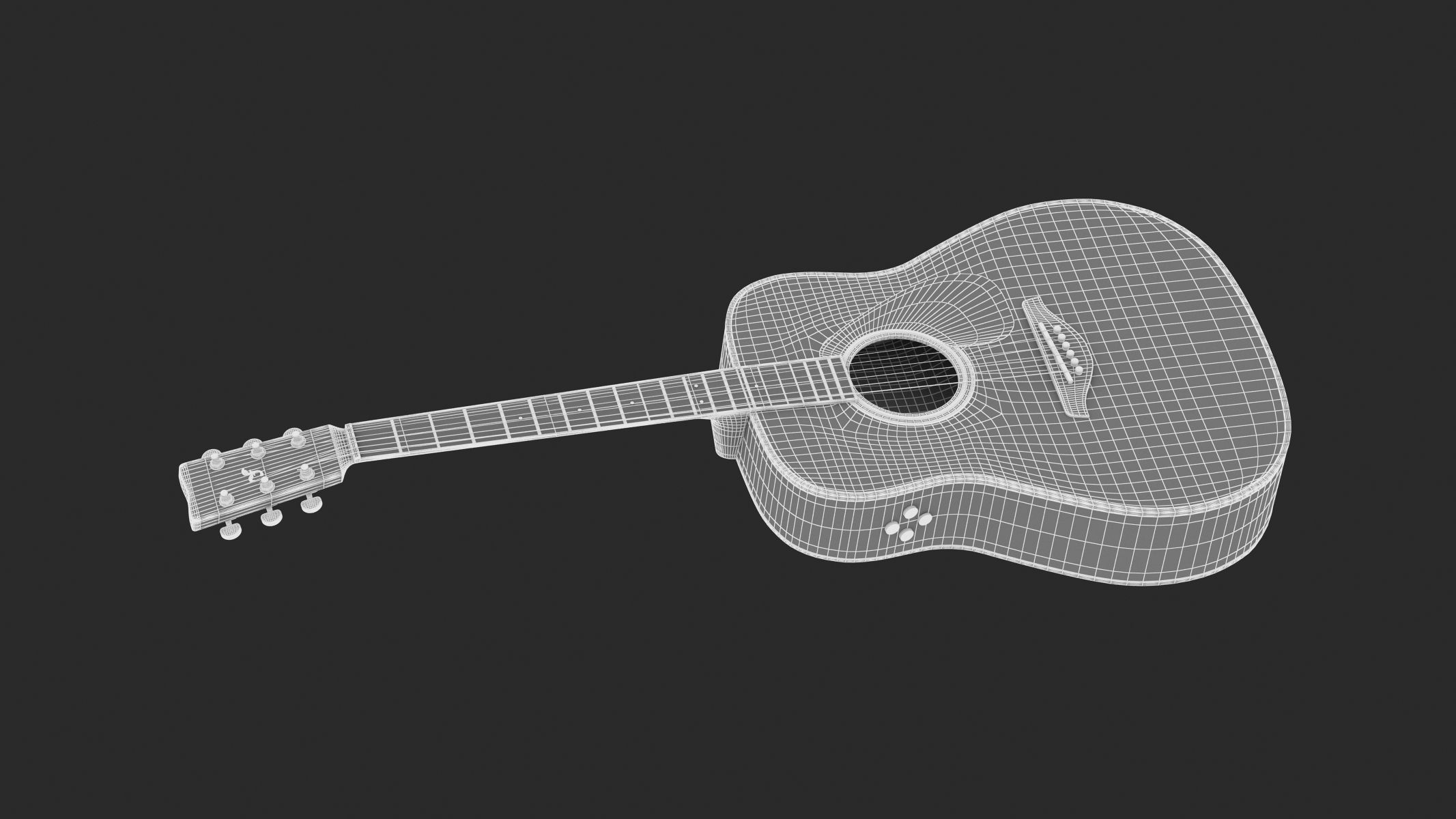 Yamaha Acoustic Guitar F830 3D model_8