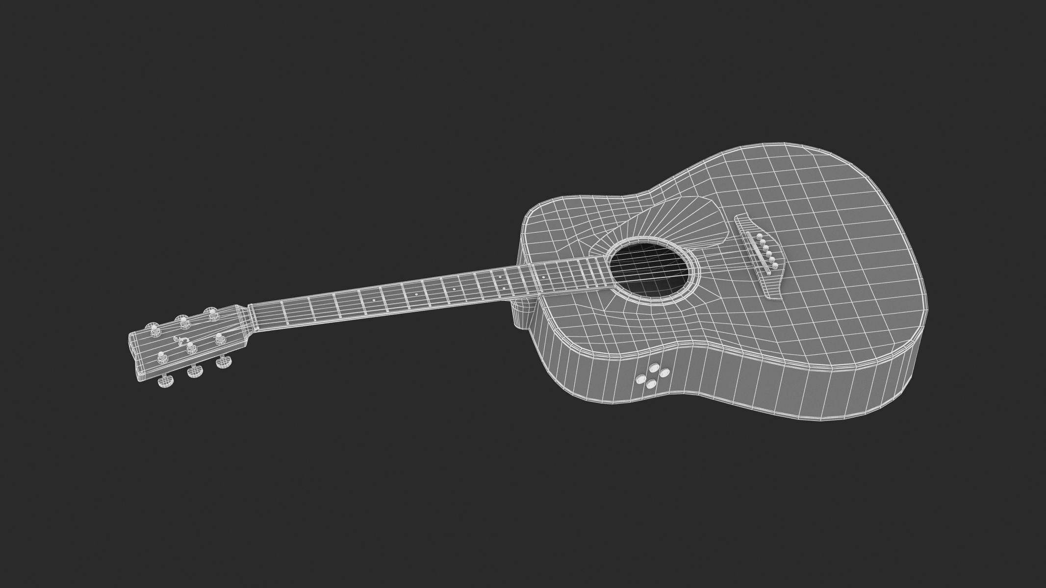 Yamaha Acoustic Guitar F830 3D model_7