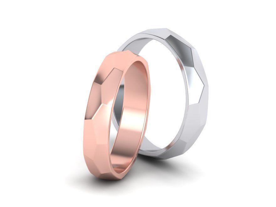 Hammered Wedding band ring 3d model  3D print model_12