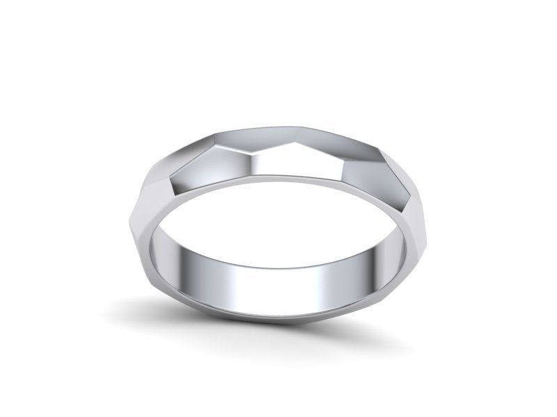Hammered Wedding band ring 3d model  3D print model_4