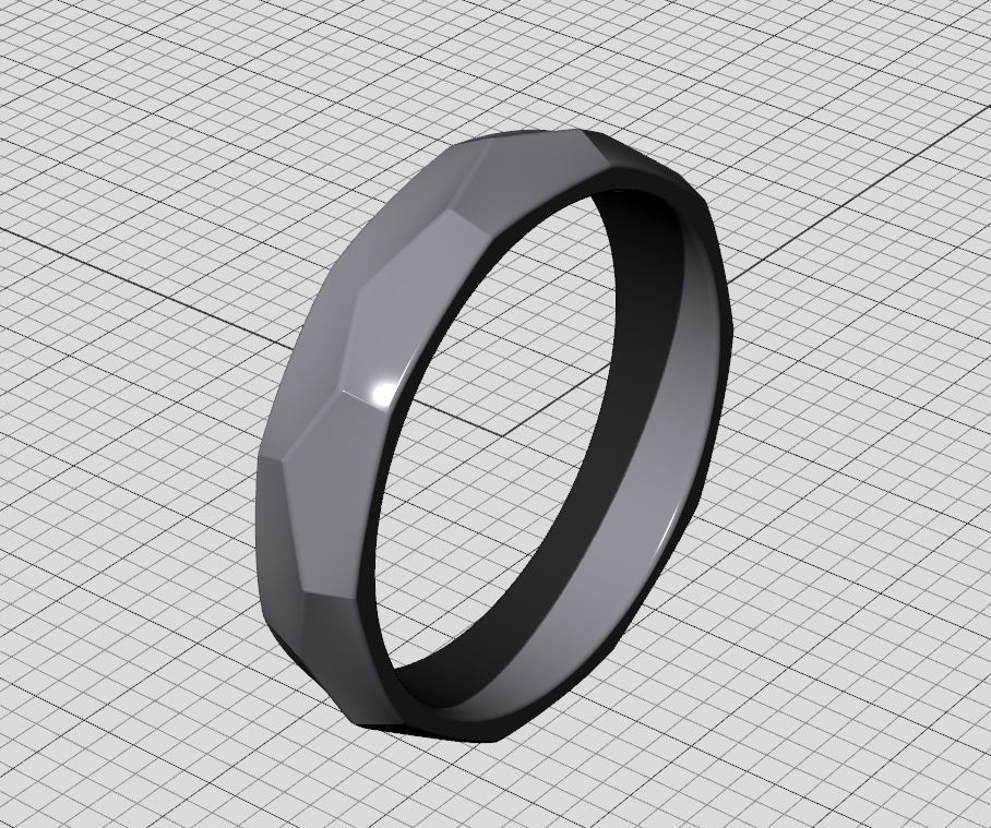 Hammered Wedding band ring 3d model  3D print model_8