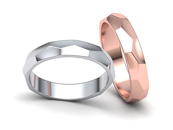 Hammered Wedding band ring 3d model  3D print model