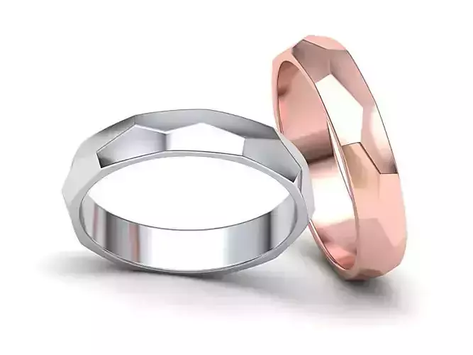 Hammered Wedding band ring 3d model  3D print model