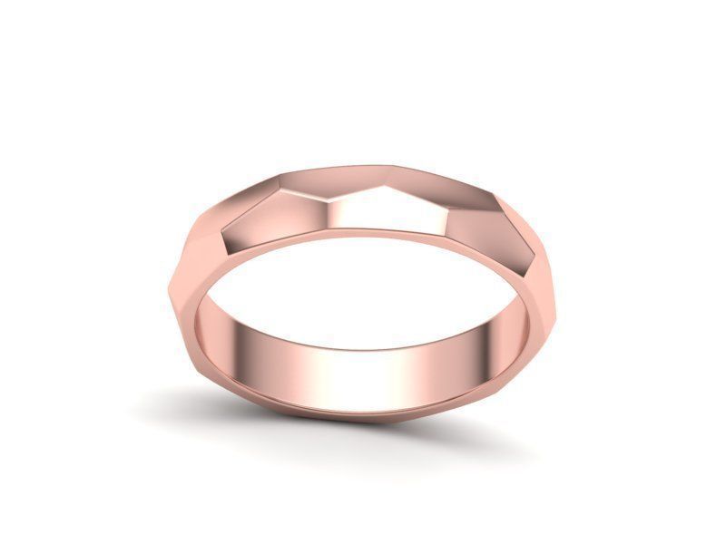 Hammered Wedding band ring 3d model  3D print model_3