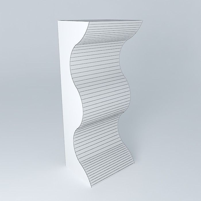 Wwave foam panel 1 Free 3D model_3