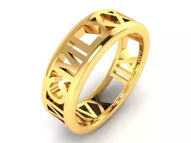 Women Band Ring 3dm render detail