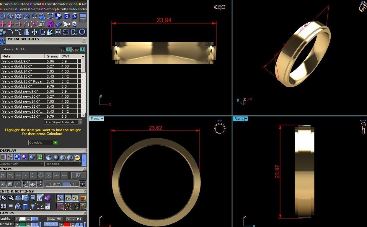 Women Band Ring 3dm render detail 3D print model_8