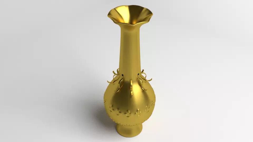 Golden Vase 3D model_0