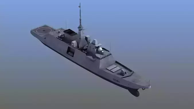 FREMM Aquitaine Frigate 3D model