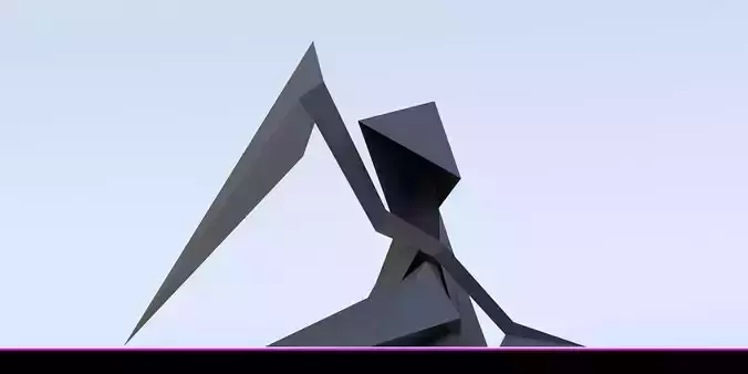 Death low poly geometric sculpture