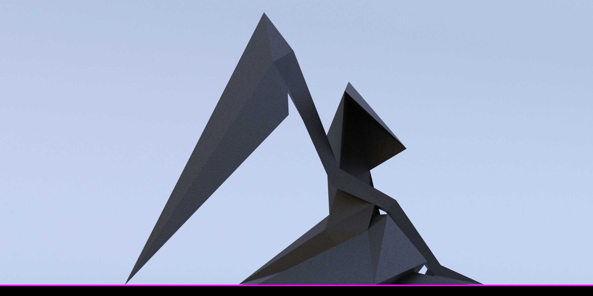 Death low poly geometric sculpture 3D model_1