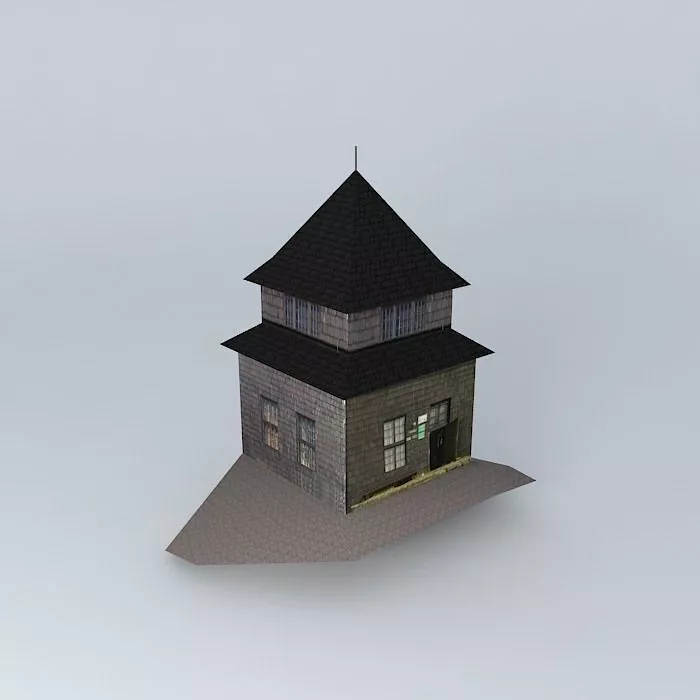 Towel building with roof Free 3D model
