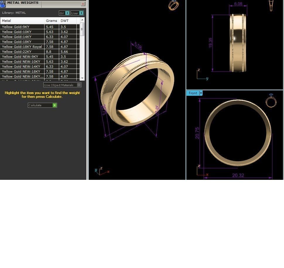 Women Band Ring 3dm render detail 3D print model_1
