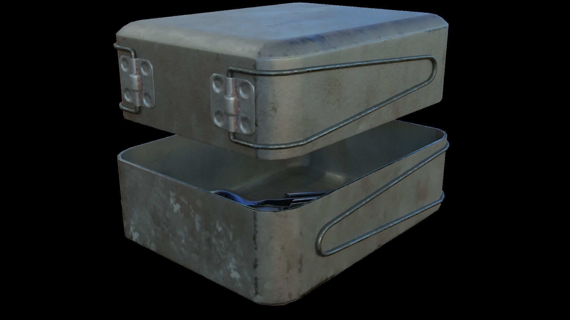 Military Eating Utensils Low-poly 3D model_4