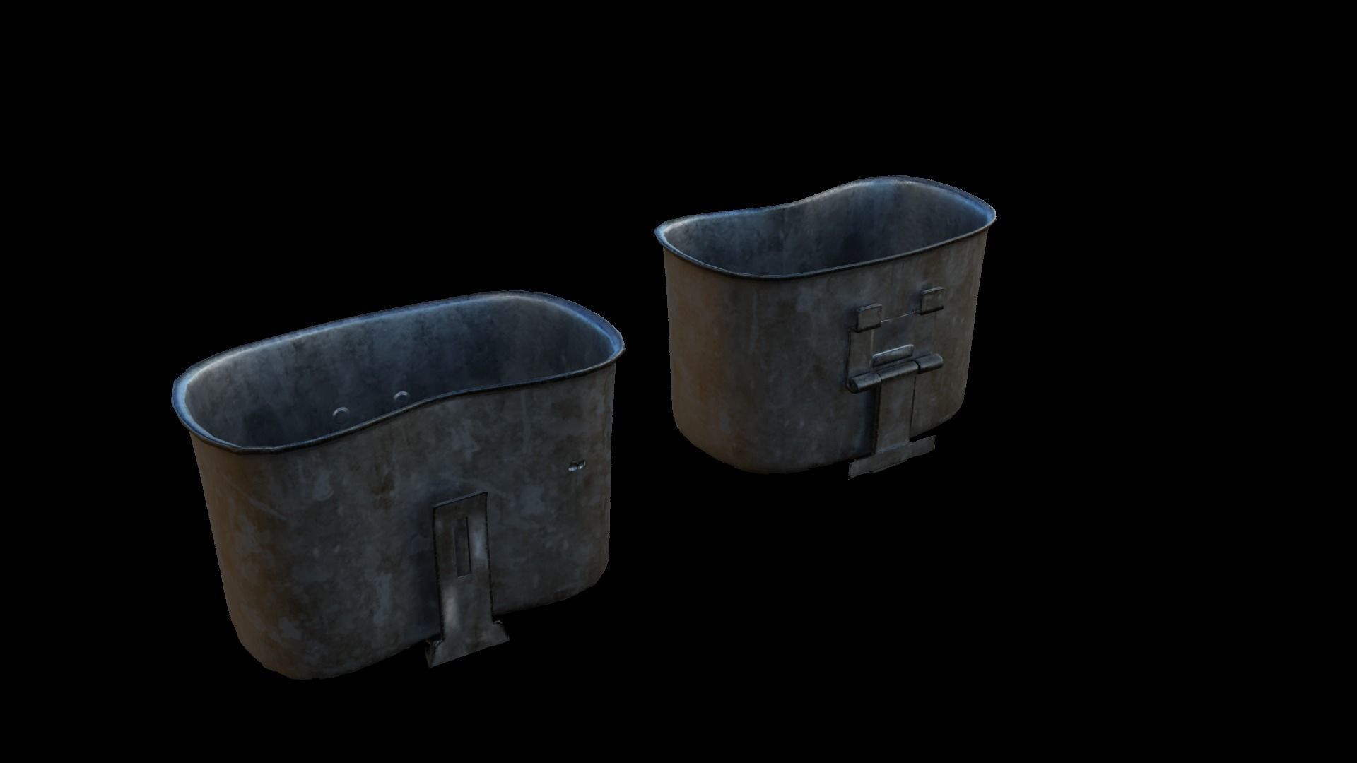 Military Eating Utensils Low-poly 3D model_9