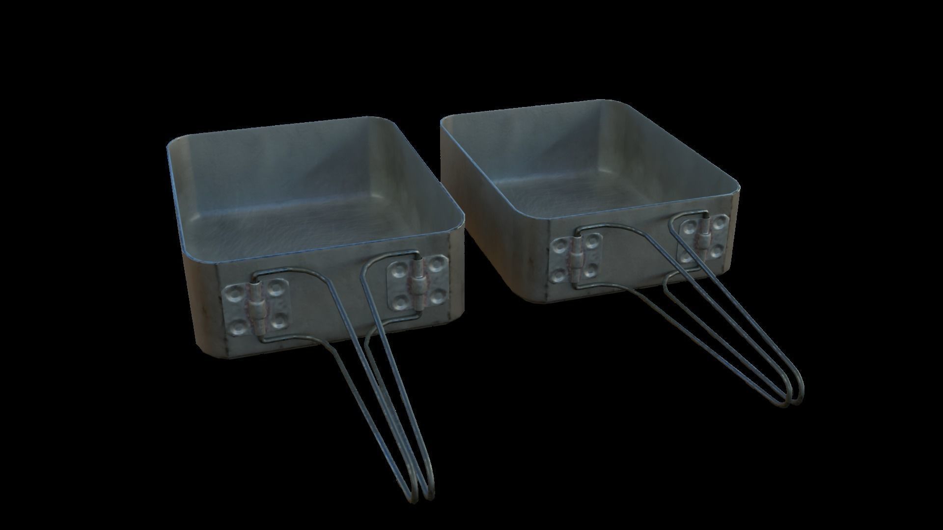 Military Eating Utensils Low-poly 3D model_5