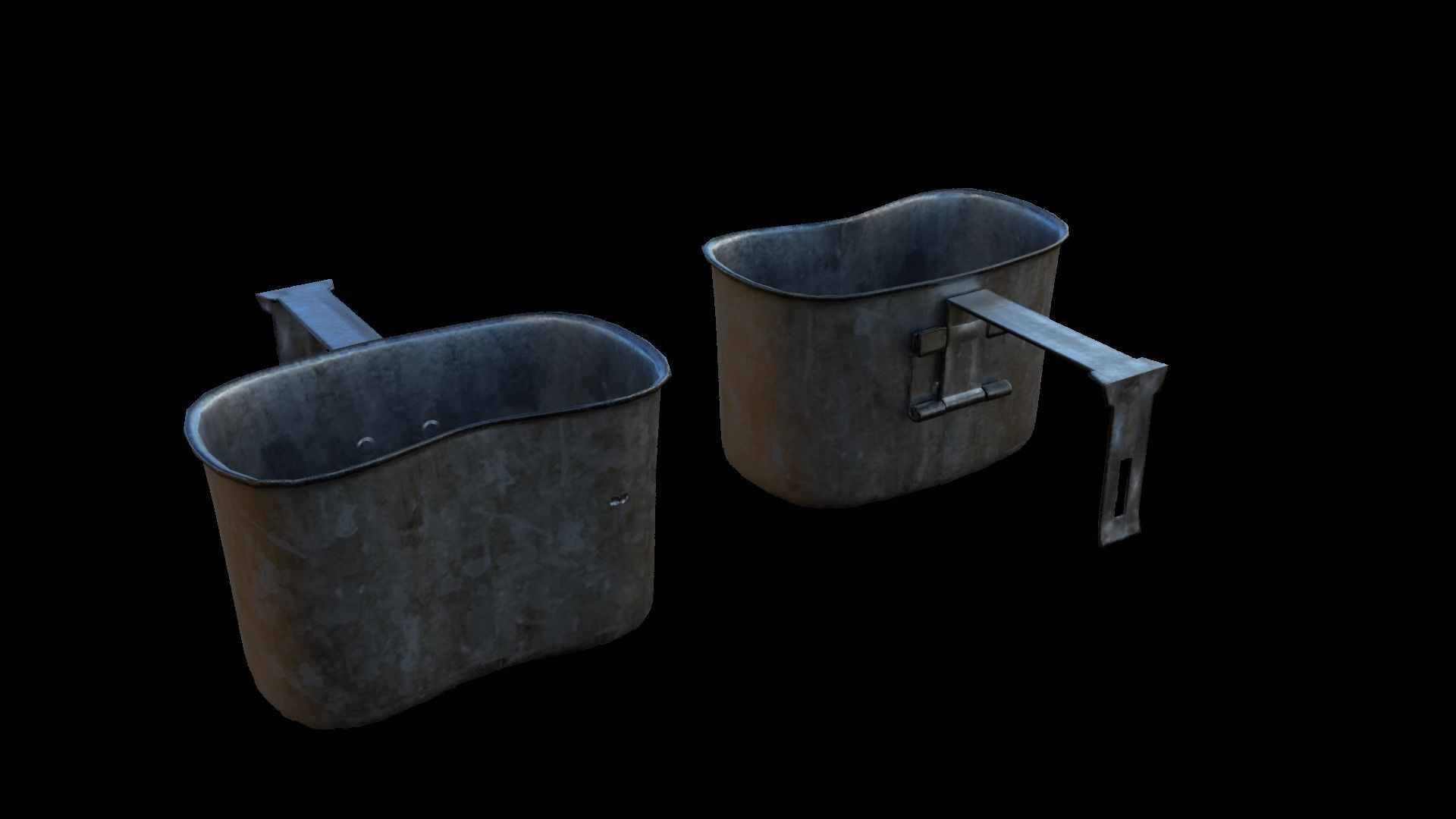 Military Eating Utensils Low-poly 3D model_7