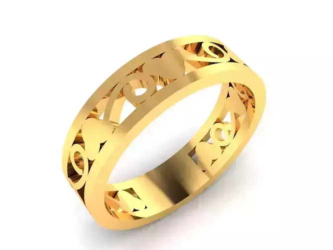 Women Band Ring 3dm render detail