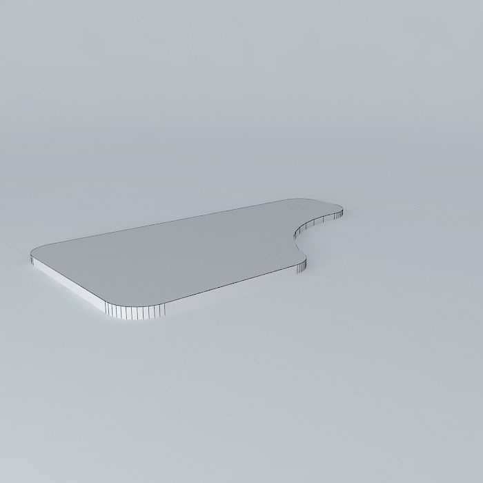 table wooden cutting board Free 3D model_3