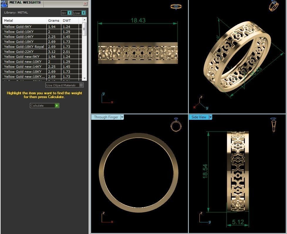 Women Band Ring 3dm render detail 3D print model_3