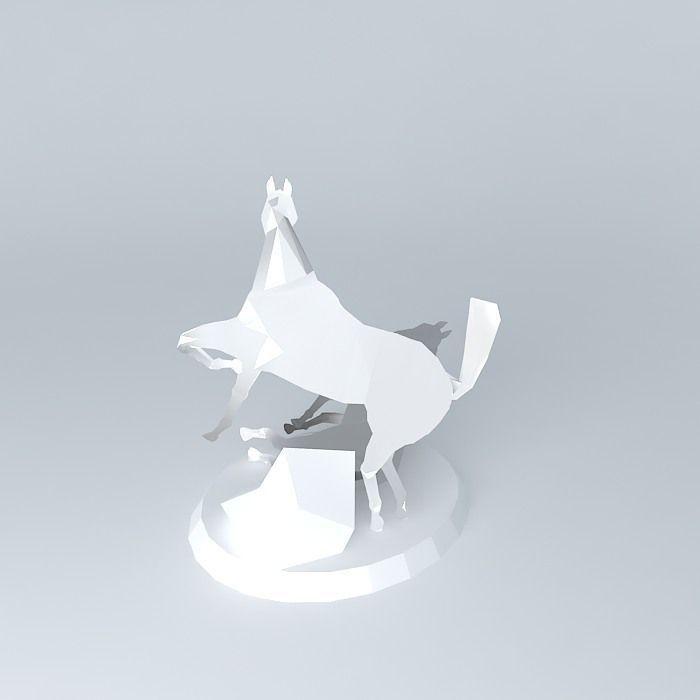 Group two horses Lladró Free 3D model_1